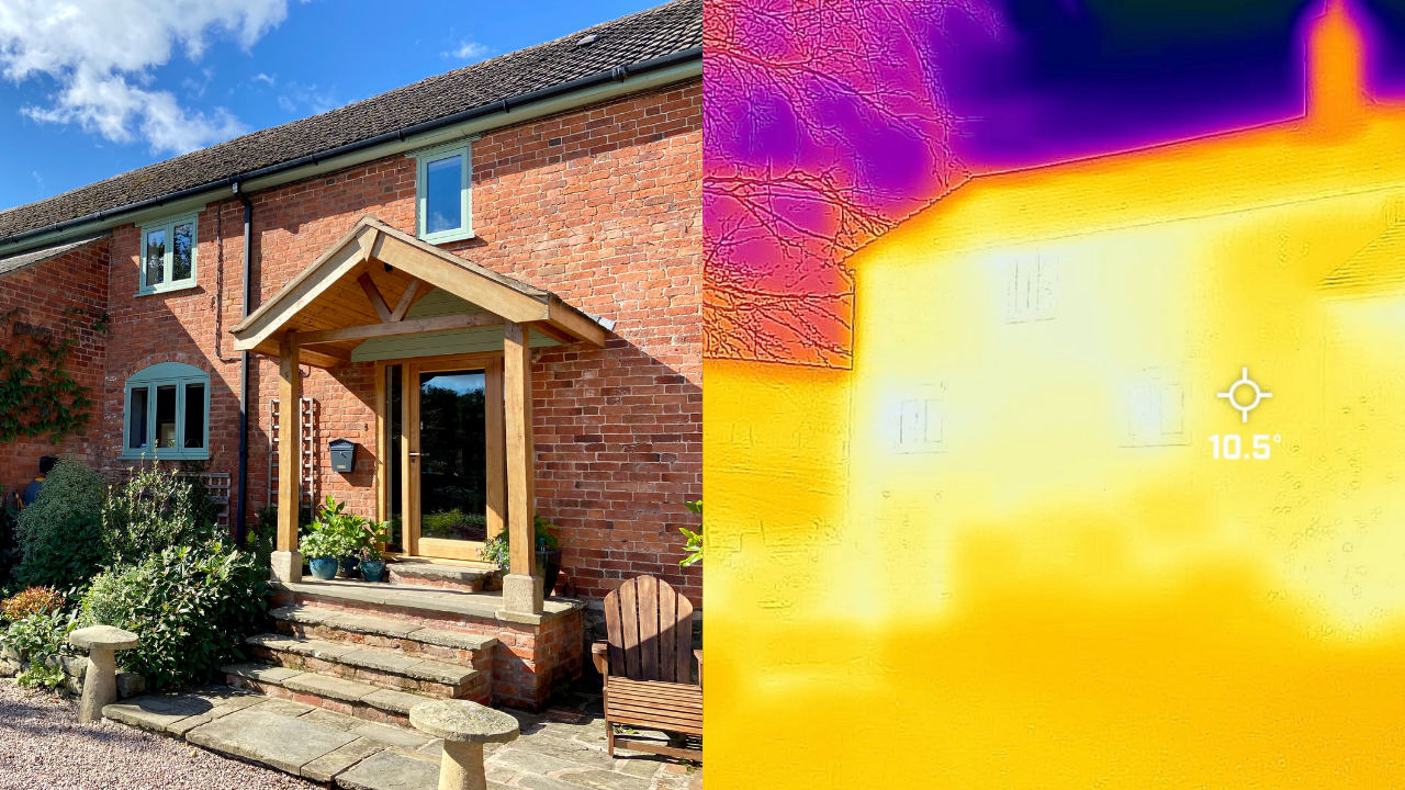 Detecting Heat Loss Outside building Using Thermal Camera Stock